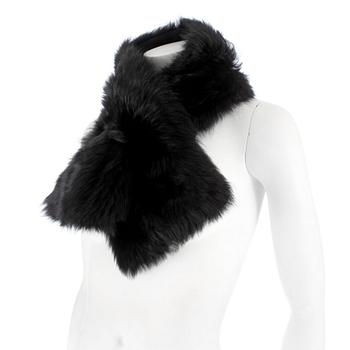 470. RALPH LAUREN, a black fur shawl.