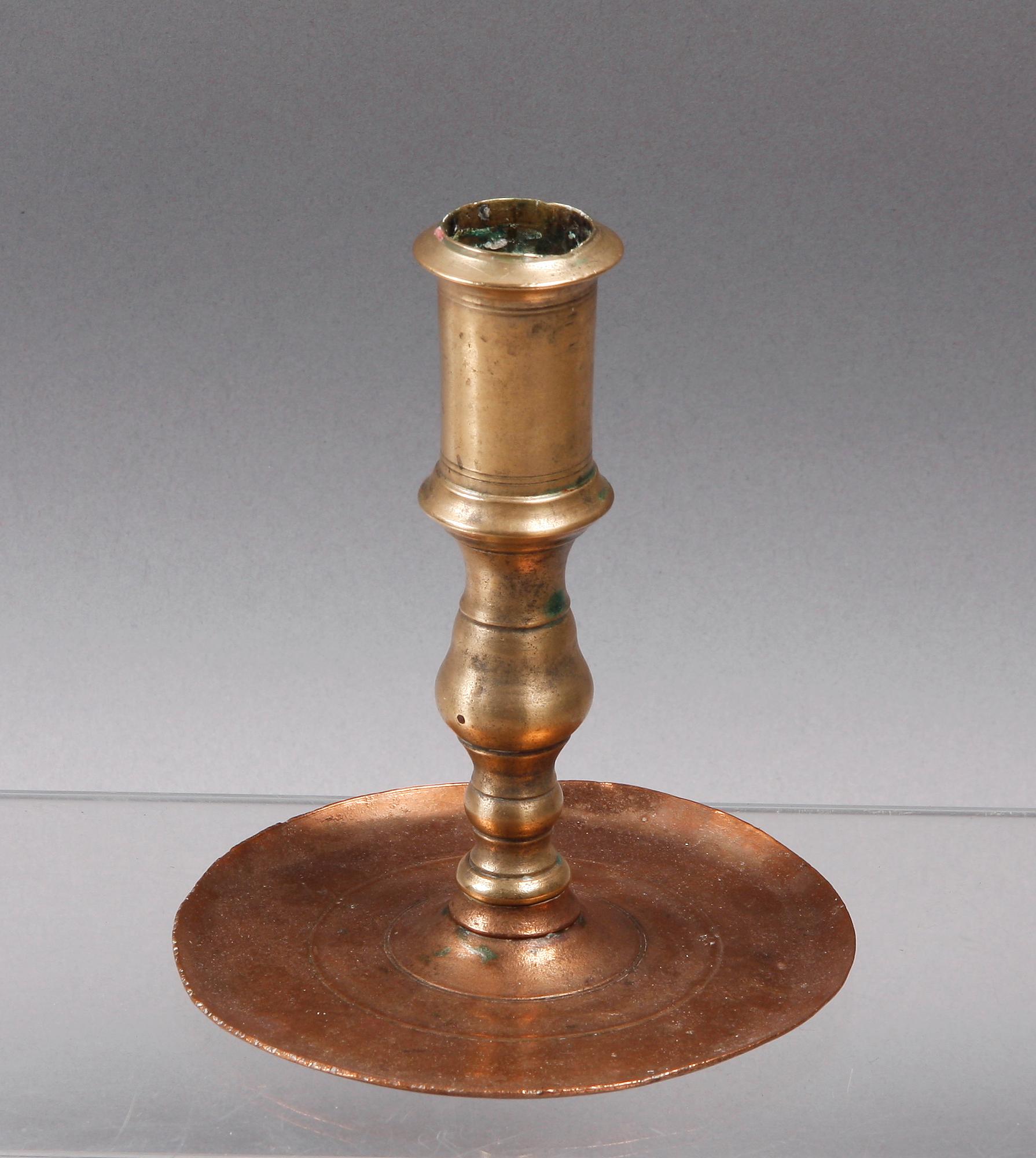 LJUSSTAKE, mässing, koppar, 1700-tal.