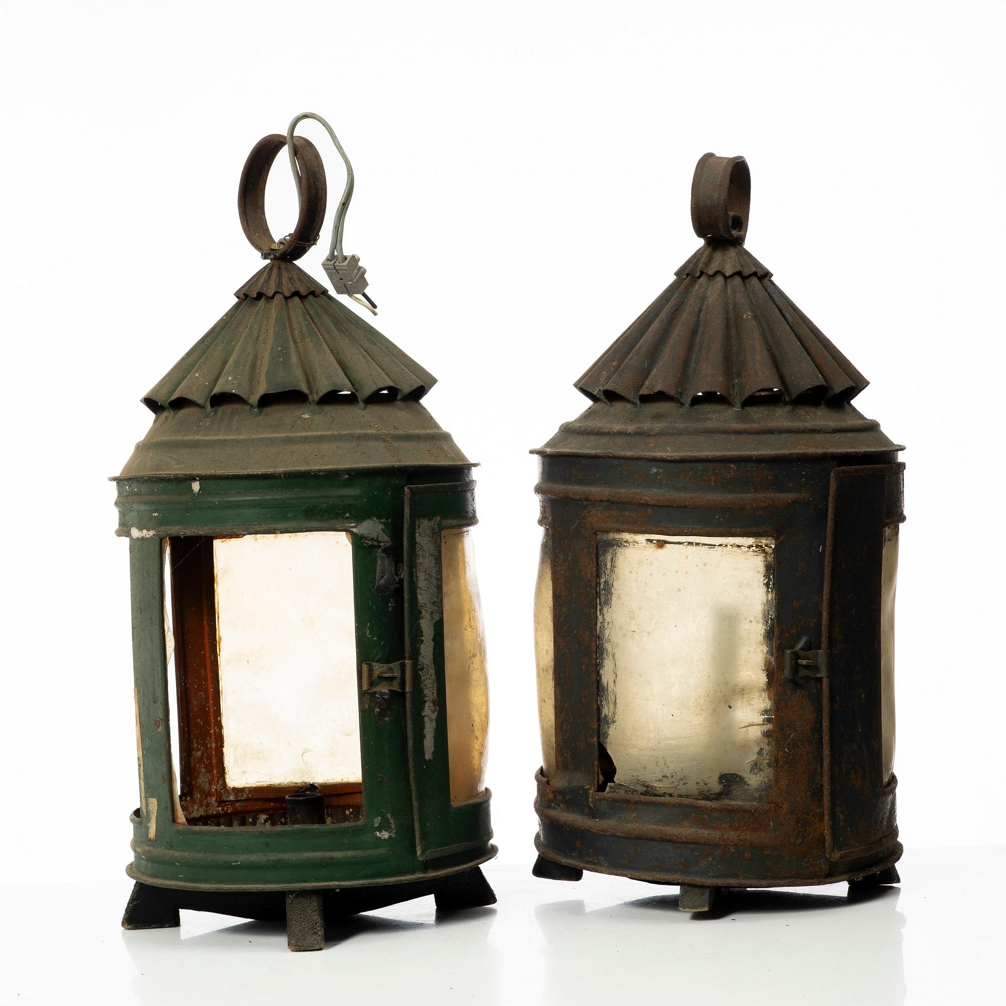 Lanterns, 2 pcs. folk art, 19th century.