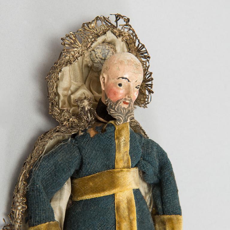 Dolls, 3 pcs, possibly Italy 18th/19th century.