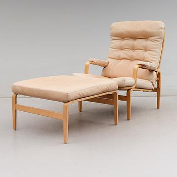 FÅTÖLJ OCH FOTPALL, "Ingrid", Bruno Mathsson, Dux, 1900-talets andra hälft.