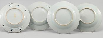 TALLRIKAR, ett par+6 st, porslin, Kina, 1700-tal.