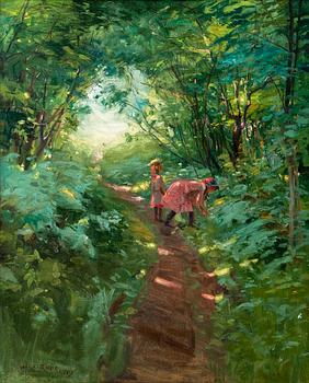 142. Alex Rapp, GIRLS IN A LEAFY FOREST.