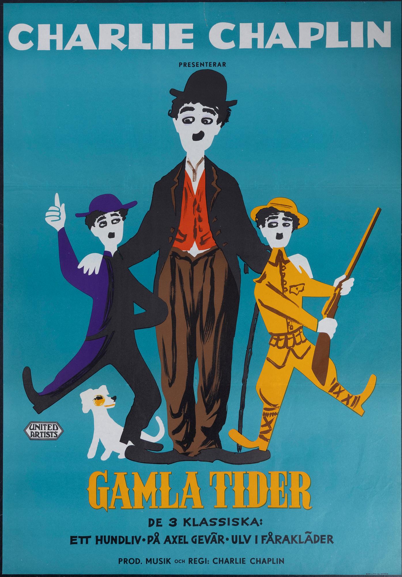 Léo Kouper, a vintage movie poster 'Gamla Tider (The Chaplin Revue)', 1960.