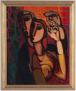 PIERRE CESAR LAGAGE, Olja på pannå, signerad.