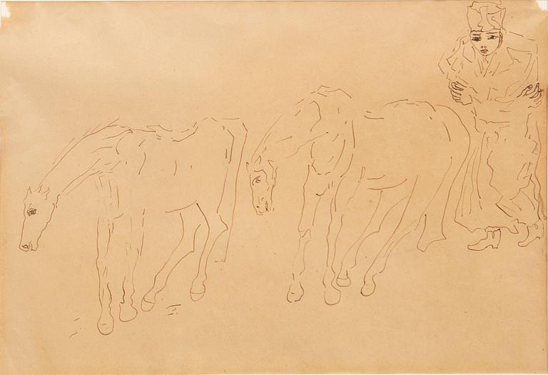 Carl Fredrik Hill, Horses with the military.