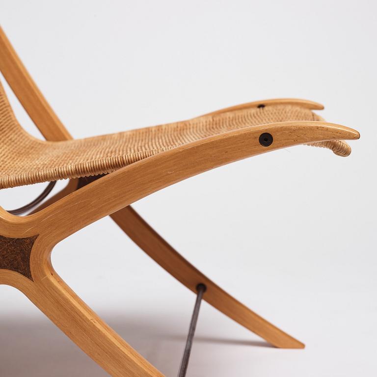Peter Hvidt & Orla Mølgaard Nielsen, a pair of "X-chair" easy chairs, model "6103", Fritz Hansen, Denmark 1968.