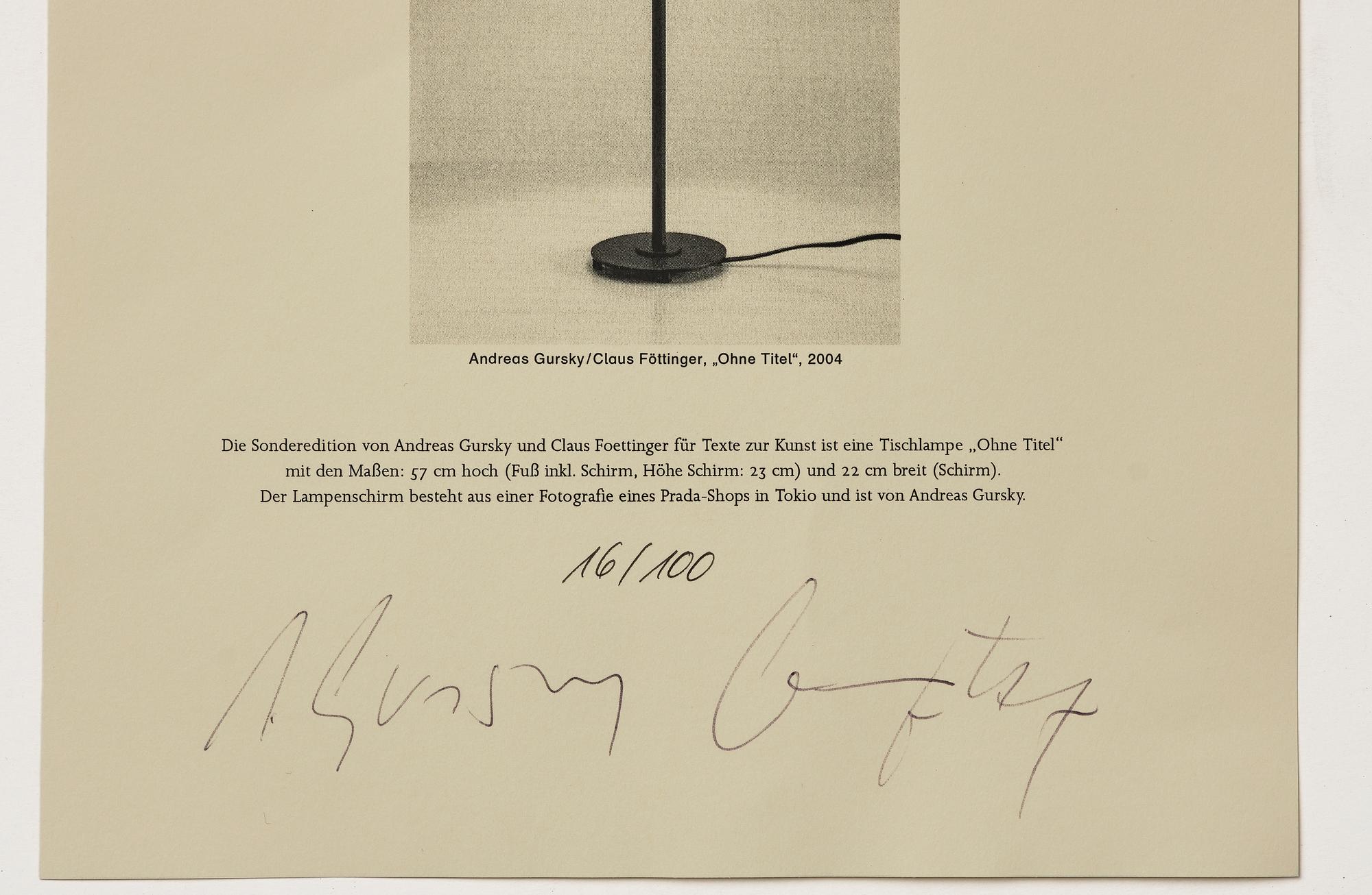Andreas Gursky & Claus Föttinger, Utan titel.
