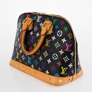 LOUIS VUITTON Black Multicolor Alma Handbag.