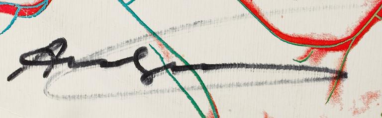 ANDY WARHOL, omslag till vinylsingel, "Miquel Bose/Milano-Madrid", 1983, signerat.