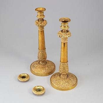 A pair of French Empire candlesticks, first half of the 19th century.
