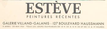 Maurice Estève, "Estève recent paintings..." 1961.