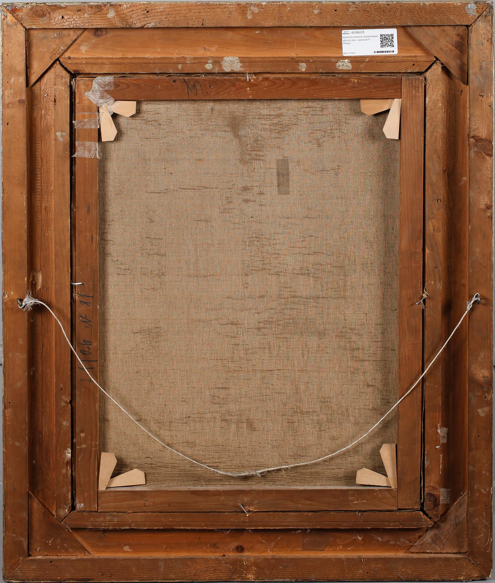 OIDENTIFIERAD KONSTNÄR, olja på duk, signerad K Steger.