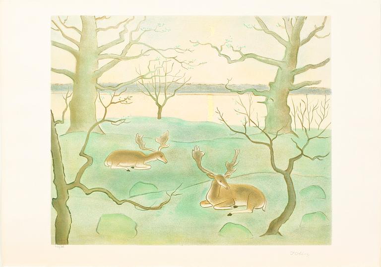 EINAR JOLIN, portfölj med 10 färglitografier, sign och numr 112/360.