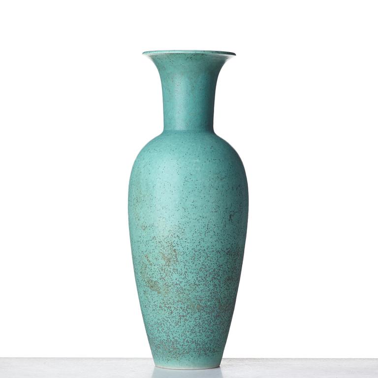 Gunnar Nylund, a mid 20th century bird's egg glazed stoneware floor vase, Rörstrand, Sweden.