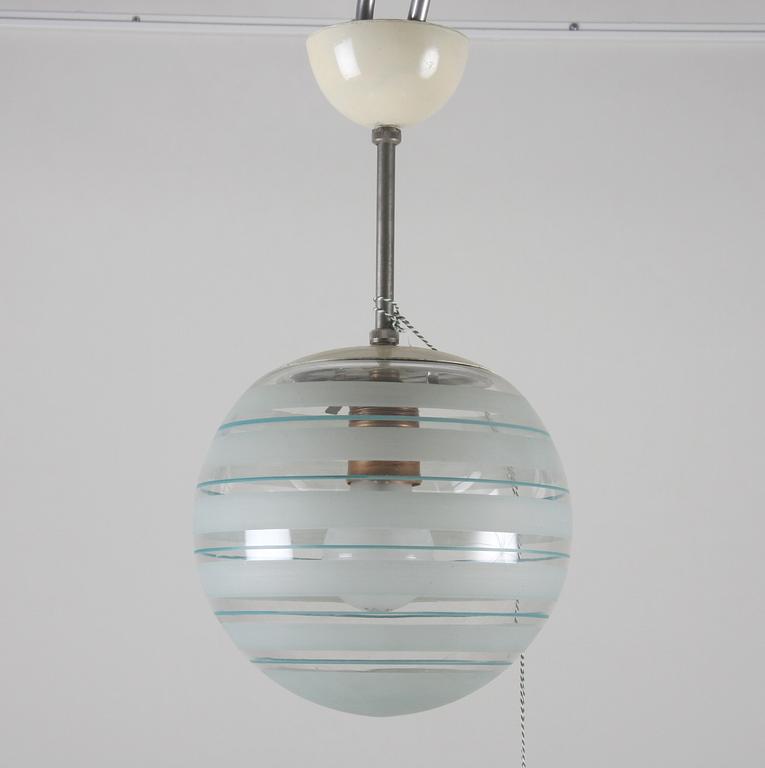 TAKARMATUR, glas och metall, funkis, 1930-tal.