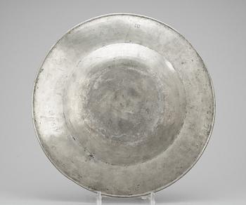 A Swedish 17th cent pewter plate.