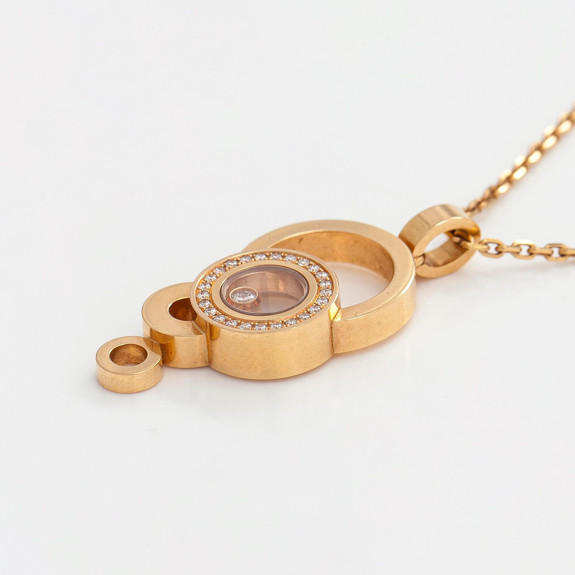 Chopard, kaulakoru riipuksella "Happy Bubbles", 18K kultaa ja timantteja.