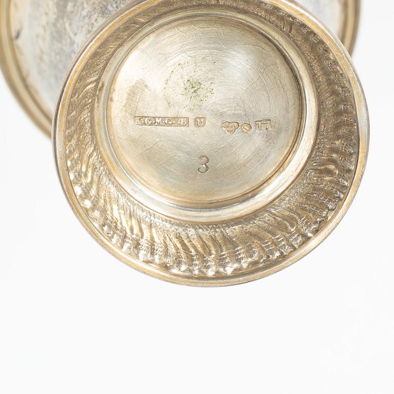 Bägare, 7 st, silver, KG Markströms AB, Uppsala, bl a 1902.