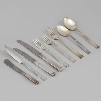 BESTICKSERVIS, 47 delar, silver, "Rosenholm", GAB, 1900-tal, total vikt ca 2080 gram.