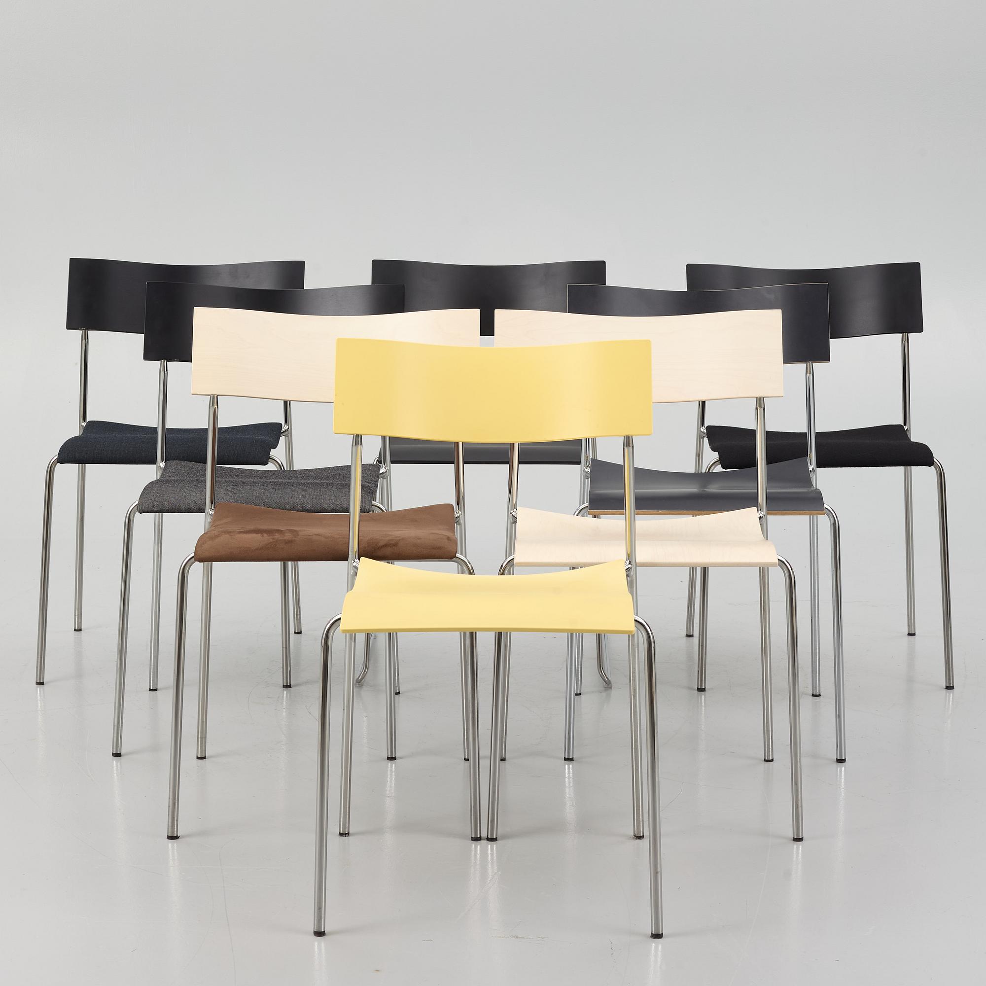 Johannes Foersom & Peter Hiort-Lorenzen, a set of eight 'Campus' chairs, Lammhults, after 1992.