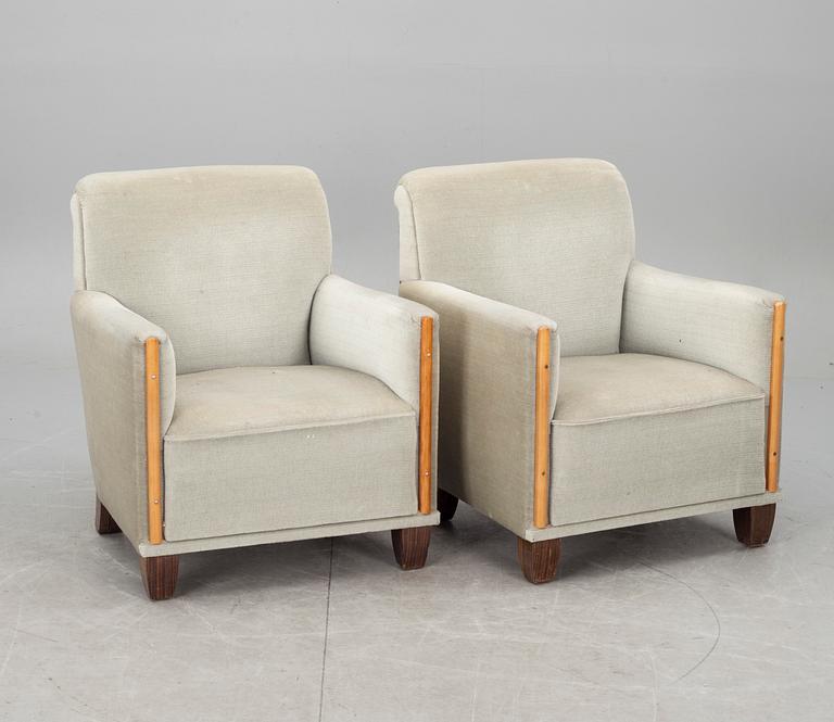 FÅTÖLJER, art deco, 1900-talets mitt.