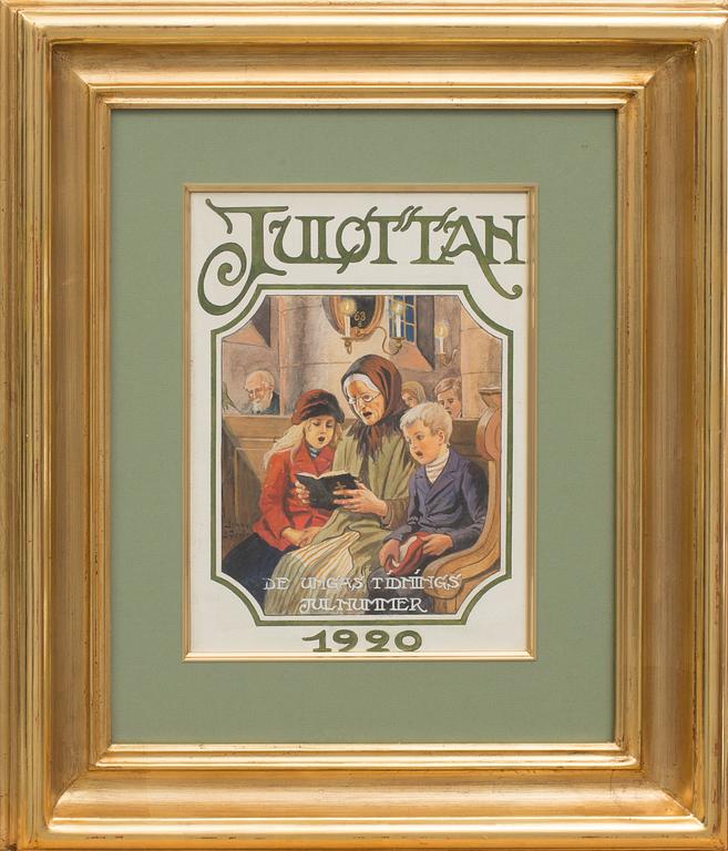 JENNY NYSTRÖM, akvarell och täckvitt, signerad Jenny Nyström. Utförd 1920.