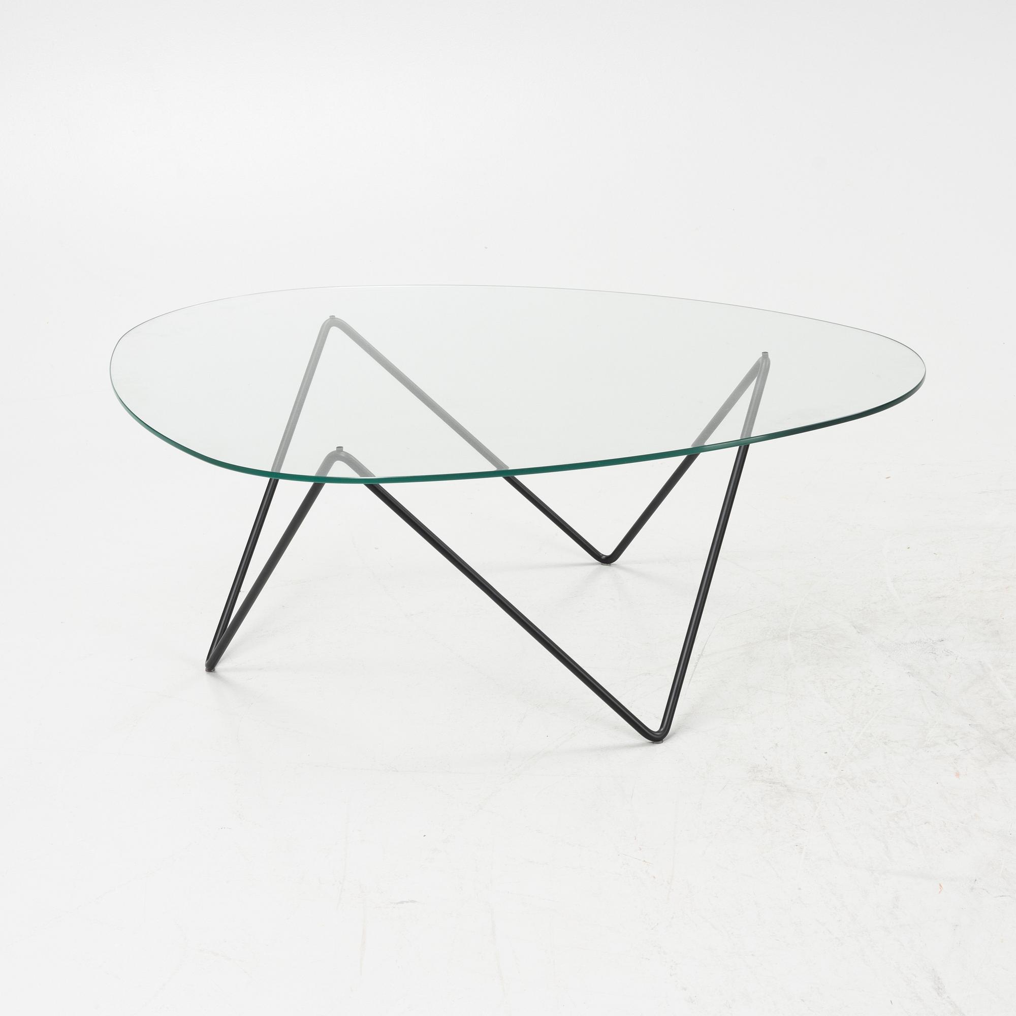 Corsini & Millet, sttel and glass 'Pedrera' coffee table from Gubi.