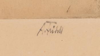 Axel Fridell, dry point, signed.