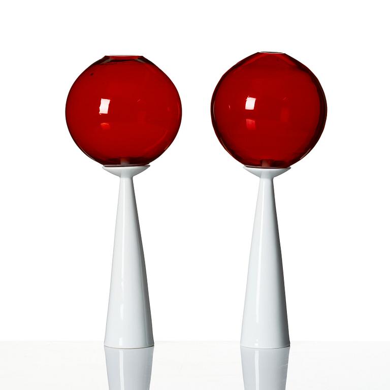 Hans-Agne Jakobsson, a pair of candle holders, model "L 8", Hans-Agne Jakobsson AB, Markaryd, 1950-60s.