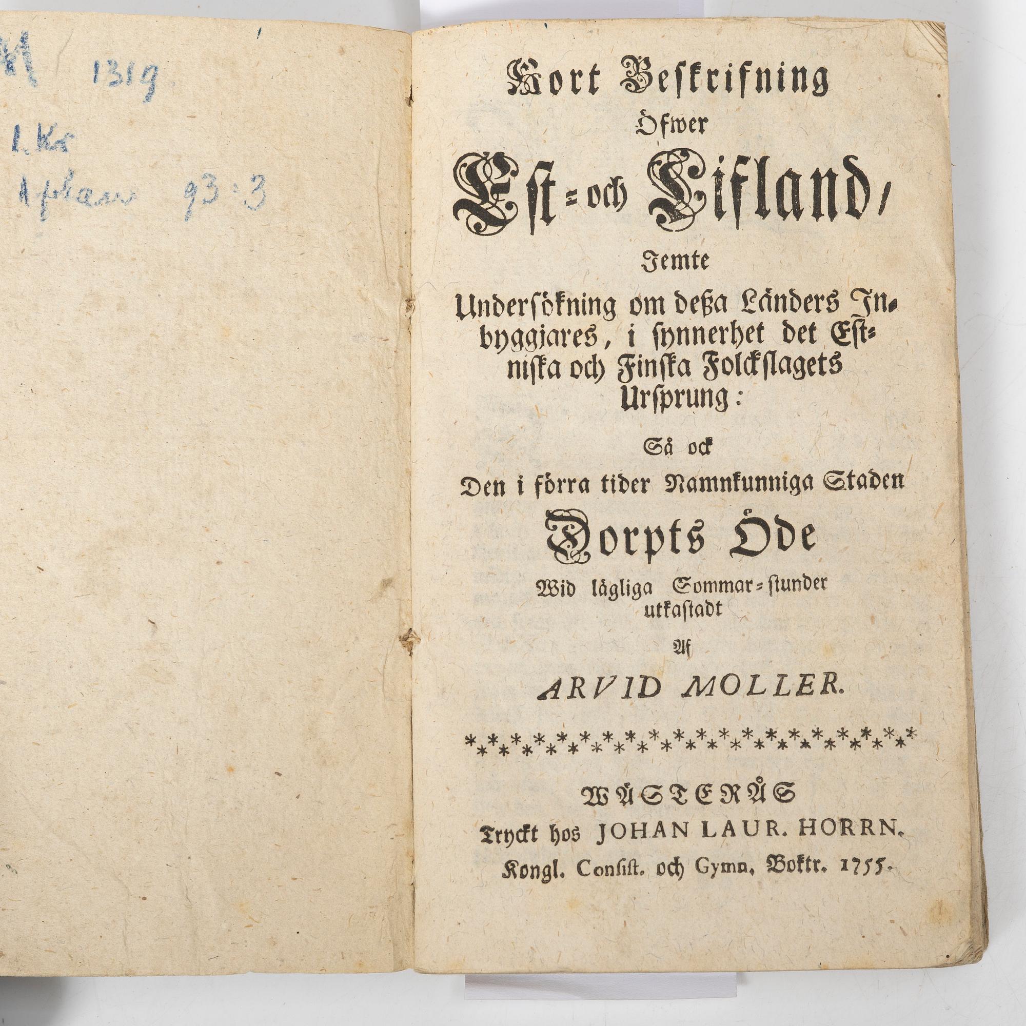 Historia & topografi, 1755, 1728.