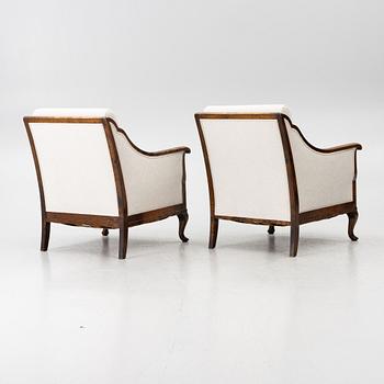 Armchairs, a pair, 1930s/40s.