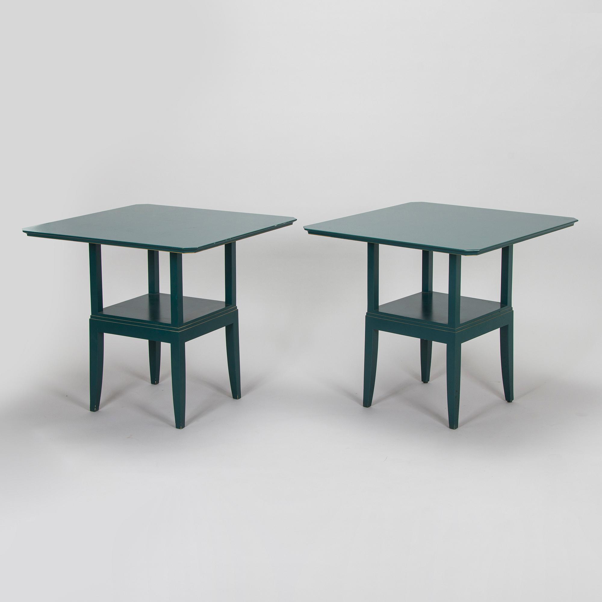Eliel Saarinen, furniture, 5 pieces, "Blue suite" for Adelta, Finland 1980s.