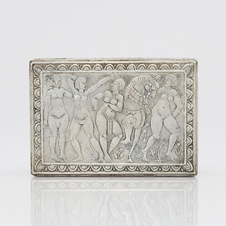 Nils Fougstedt, a pewter box, Stockholm 1928, model 616.