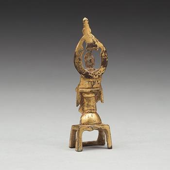 Buddha, förgylld brons. Troligen Tang dynastin (618-907).