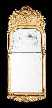 587. A Swedish Rococo 18th century mirror.