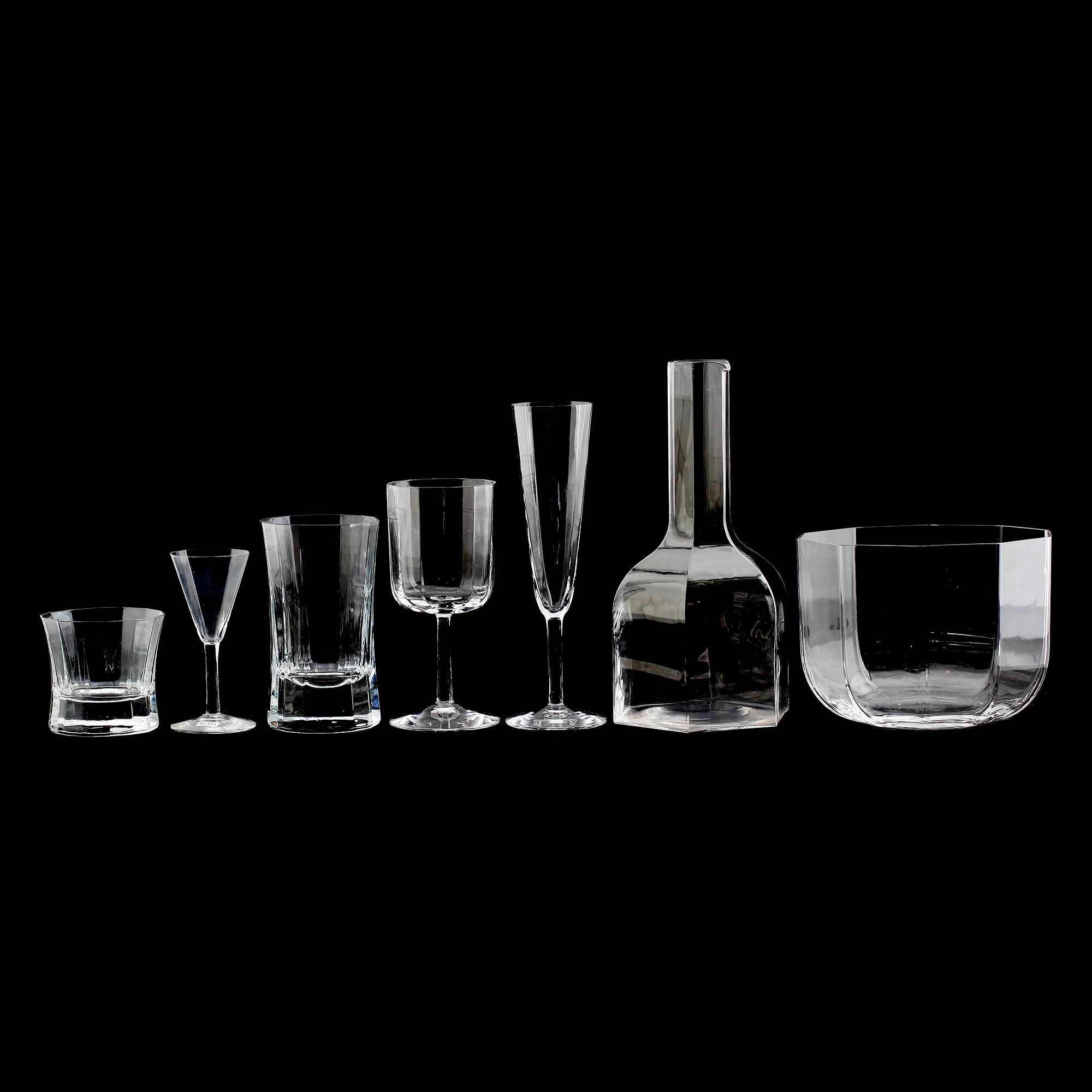 GLASSERVIS, 30 delar, "Oktav", Bertil Vallien, Kosta Boda.