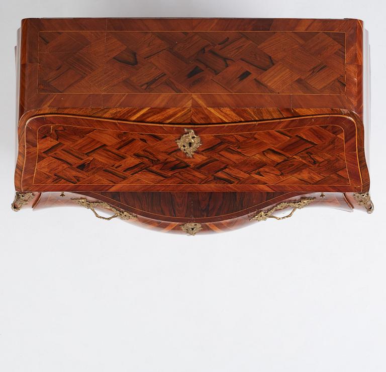 A rosewood and gilt-brass mounted rococo secretaire by G. Foltiern (master in Stockholm 1771-1804).