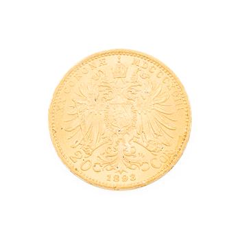 Gold coin, Austria-Hungary, 20 Corona, 1893.