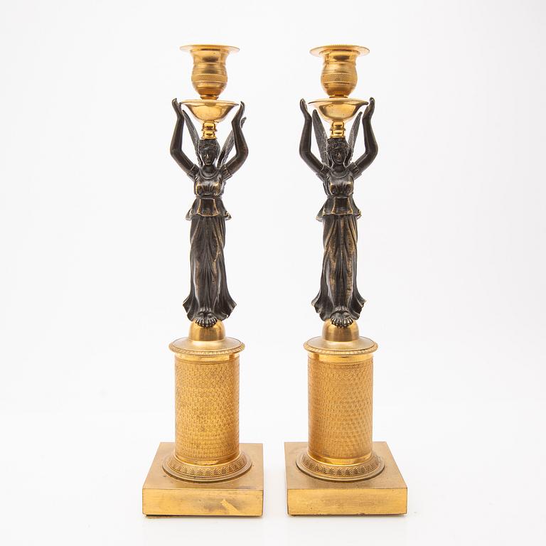 Candelabras, a pair, Empire style, France, second half of the 19th century.