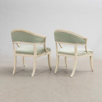 Bergère armchairs, a pair, Gustavian.