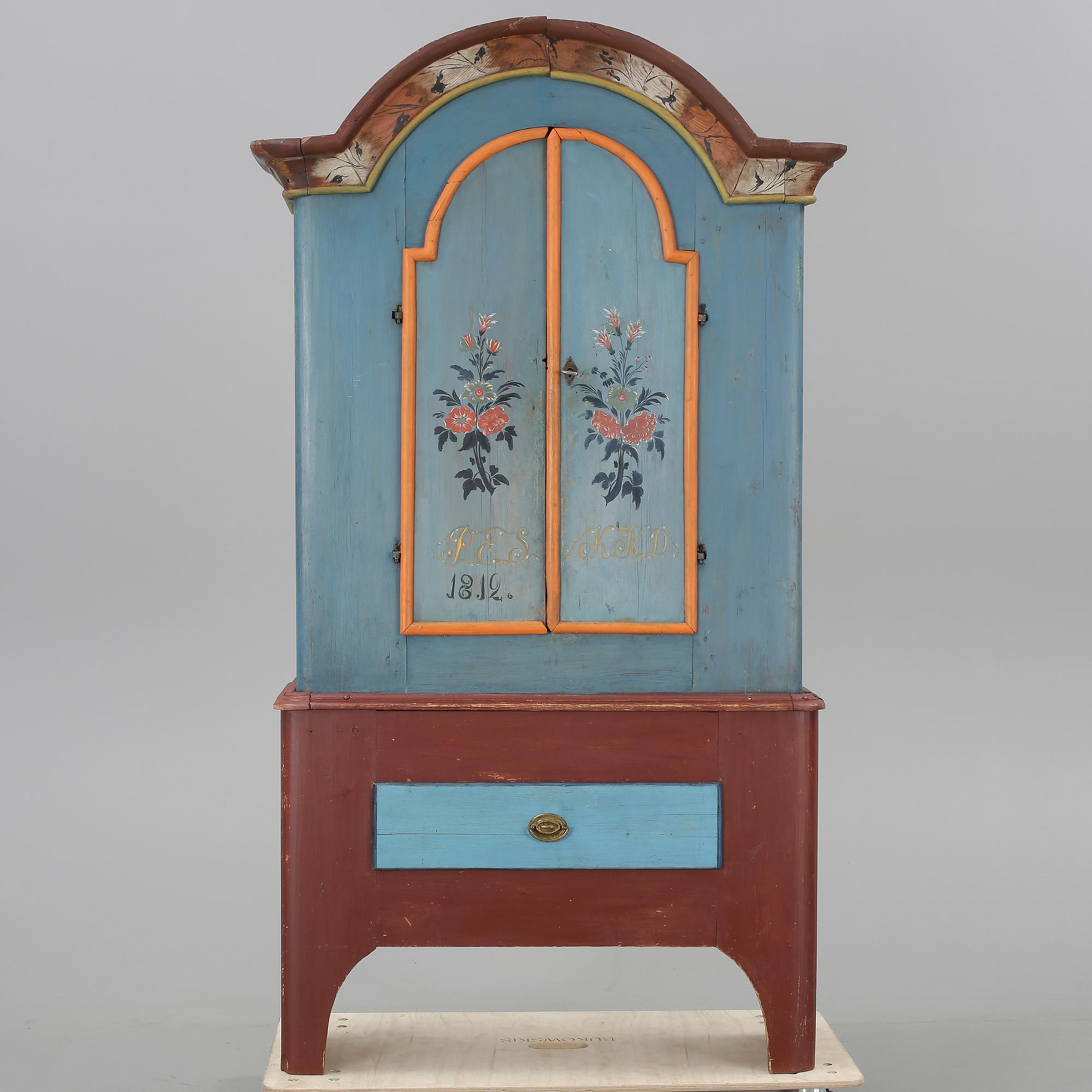 SKÅP, rokoko, allmoge, Jämtland, 1812.