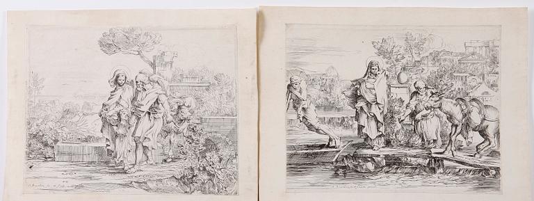 KOPPARSTICK ,33 st, bla efter J. Bourdon, 1700-1800-tal.