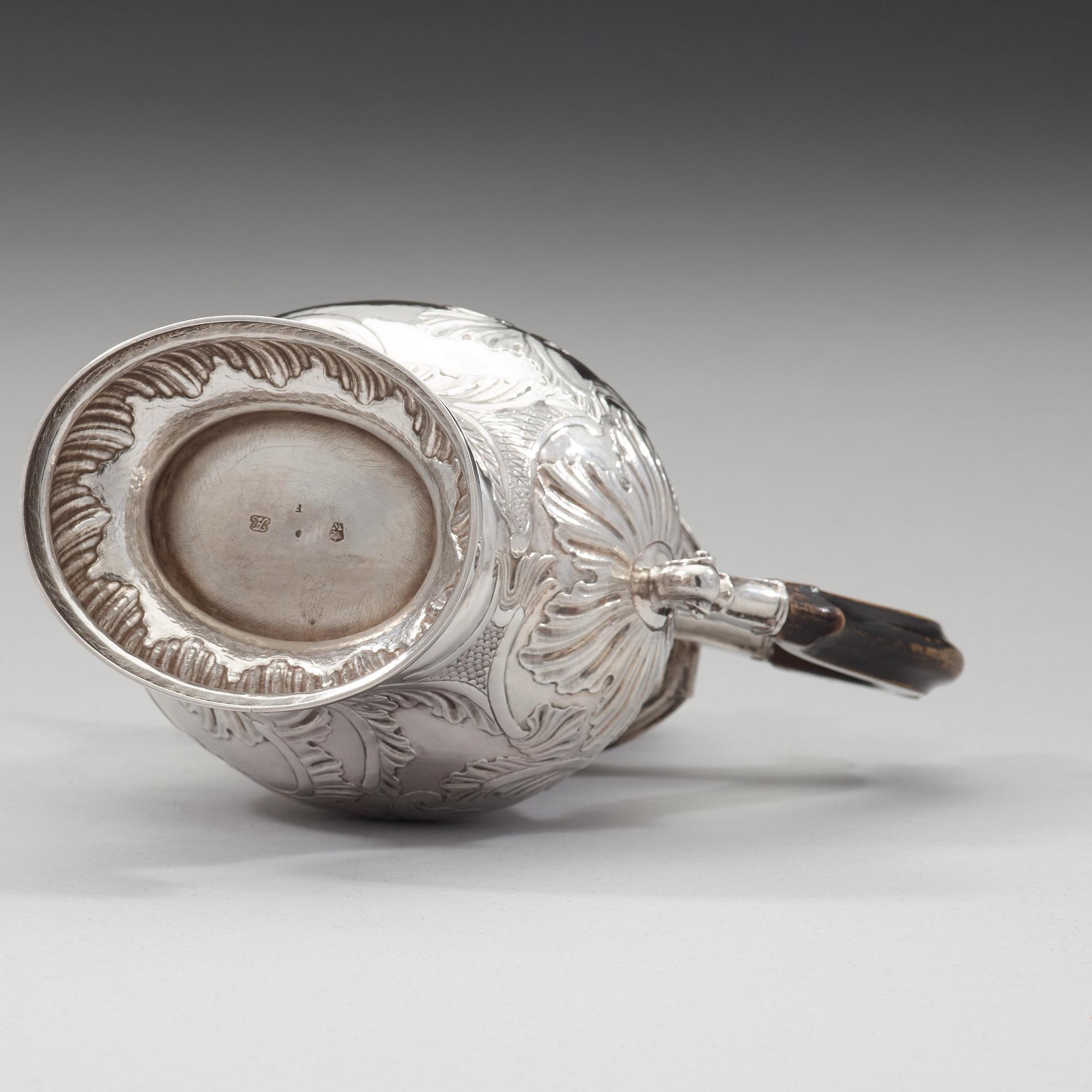 A Swedish 18th century silver coffee-pot, mark of Axel Johan Limnell, Vaxjö 1764.
