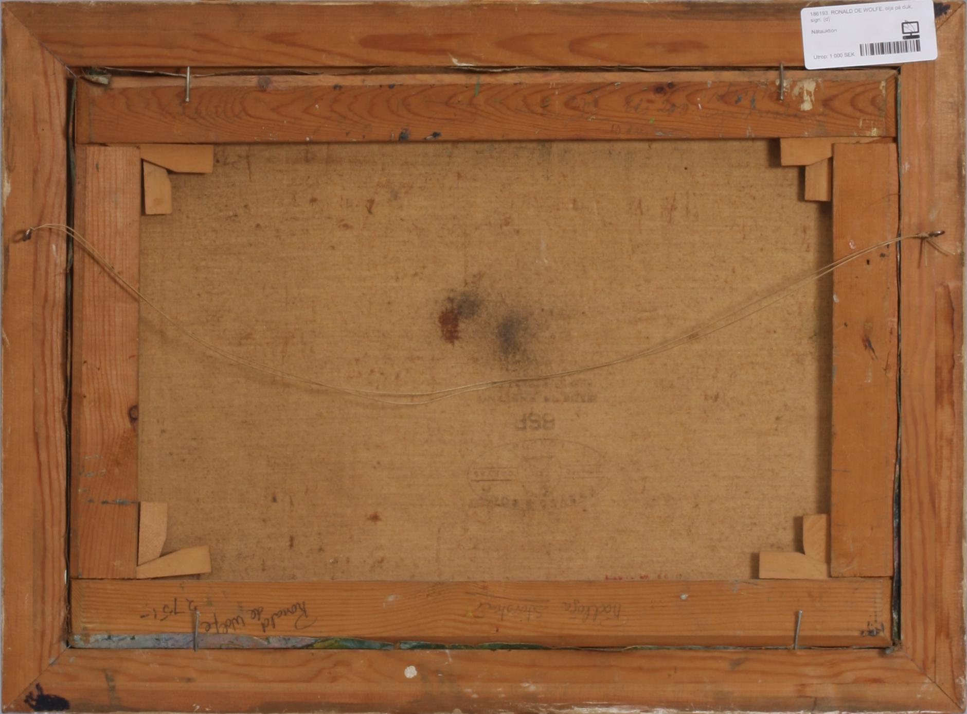 RONALD DE WOLFE, olja på duk, sign.