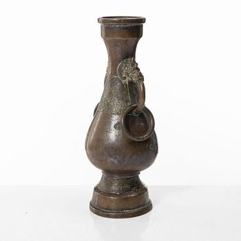 A Chinese bronze vase, Ming dynasty (1368-1644).