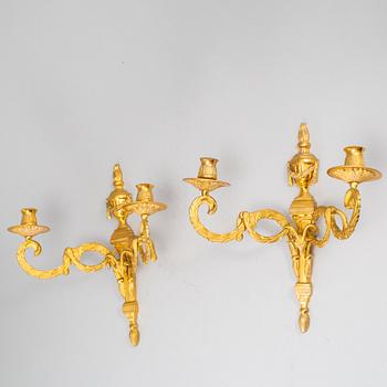 A 20th Century pair of Louis XVI style wall sconces.