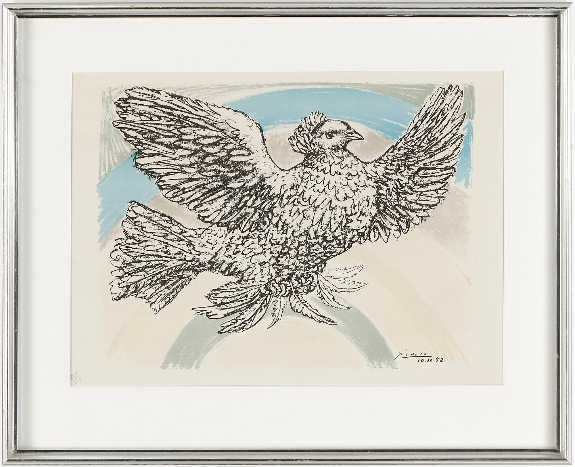 PABLO PICASSO, efter. Litografier, 7 st. Numrerade 838/1000. 1974, 25 Anniversaire du Movement de la Paix.