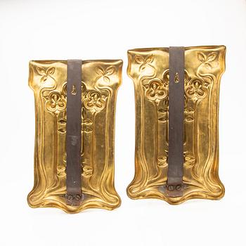 Wall sconces, a pair, Art Nouveau, circa 1900.