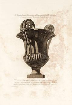 424. Giovanni Battista Piranesi, "Vasi, Candelabri Cippi, Sarcofagi, Tripodi Lucerne ed ornamenti antichi".